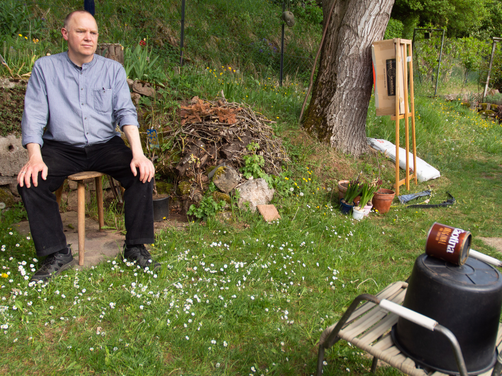 © Martin Frech: Selbstportrait einer Selbstportrait-Sitzung mit der Caotina-Cam, der selbstgebauten Lochkamera