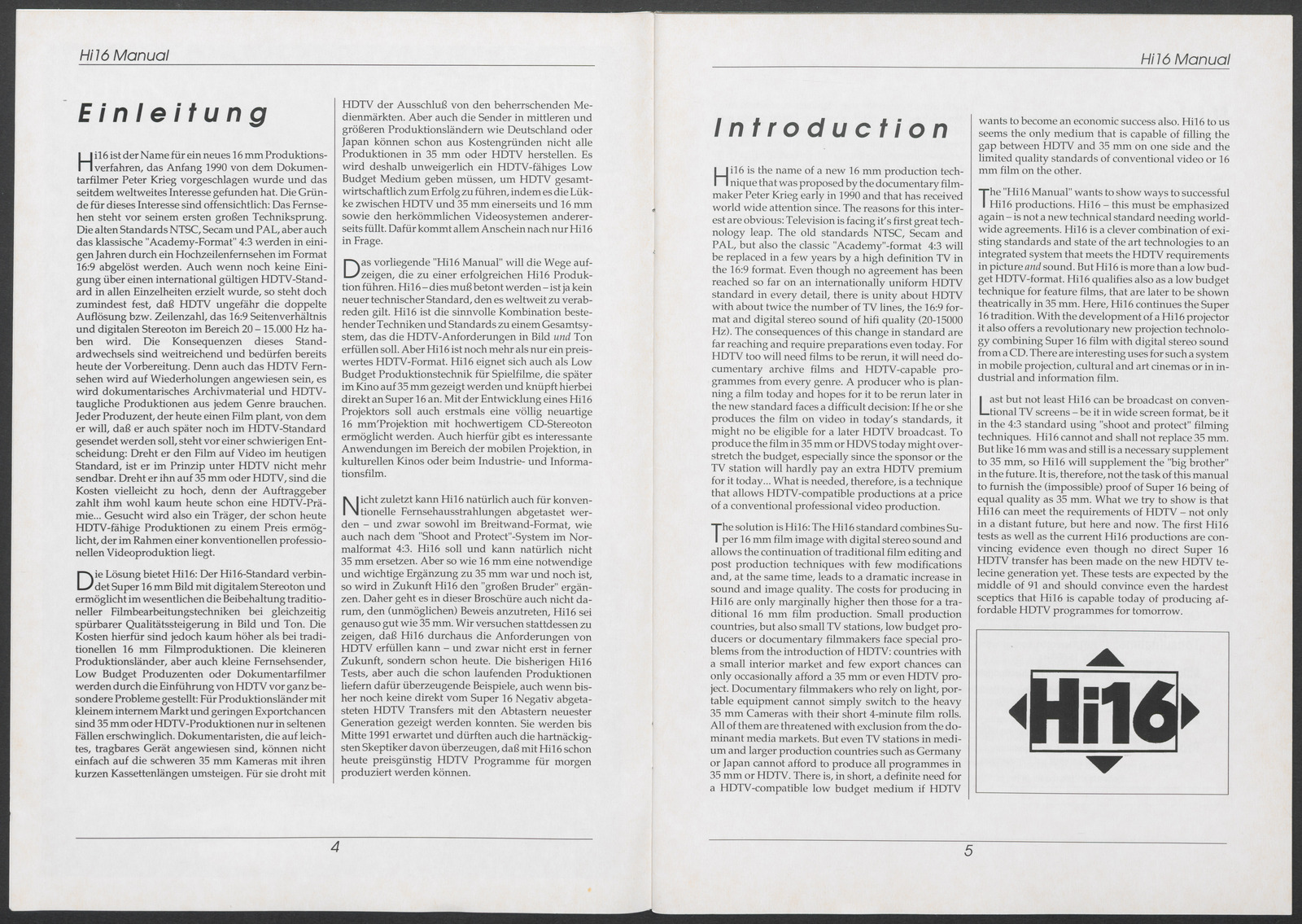 Hi16 Manual (1990), Seiten 4 und 5
