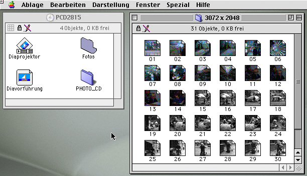 © Martin Frech: Der MacOS 9.2-Finder generiert das virtuelle Verzeichnis Fotos.